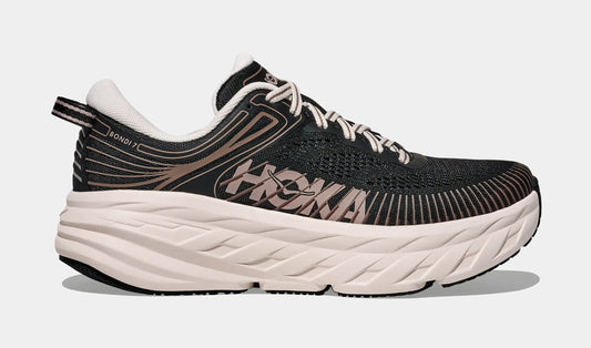 Bondi 7 Womens Running Shoes (Black/Rose Cream)