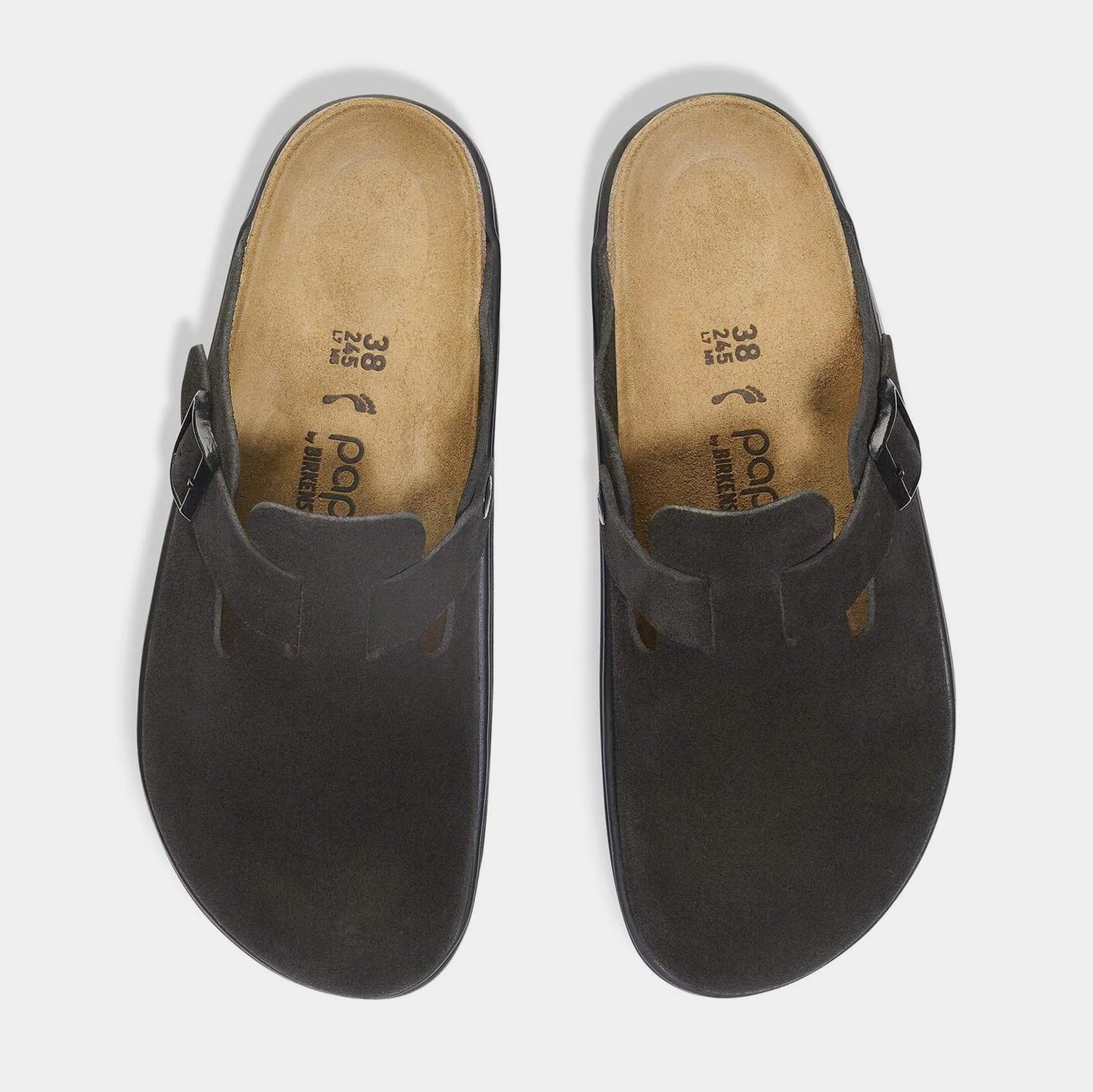 Boston Chuncky Suede Leather Womens Sandal (Black/Black)